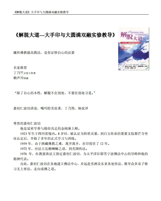 解脱大道-大手印与大圆满双融实修教导.pdf插图