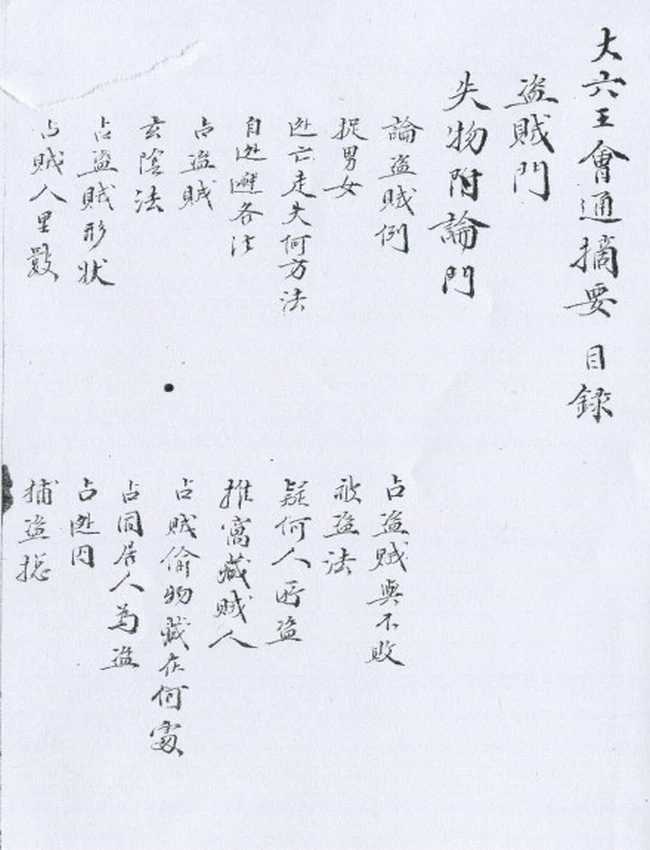 大六壬会通摘要四卷 佚名 纂 清鈔本