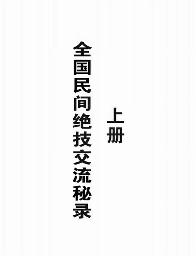 全国民间绝技交流秘录 上下两册
