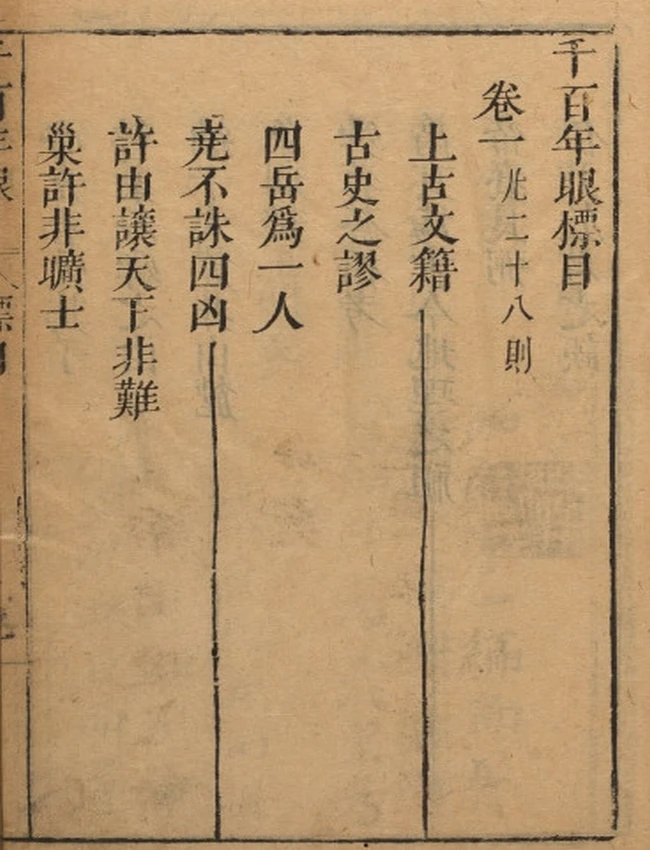 千百年眼 12卷 明张燧撰 范明泰阅 明万历时期刻本插图